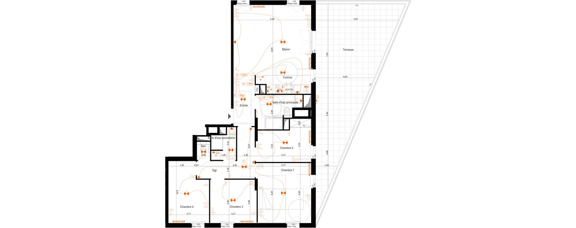 Appartement T5 de 95,76 m2 &agrave; Asni&egrave;res-Sur-Seine Pierre de coubertin