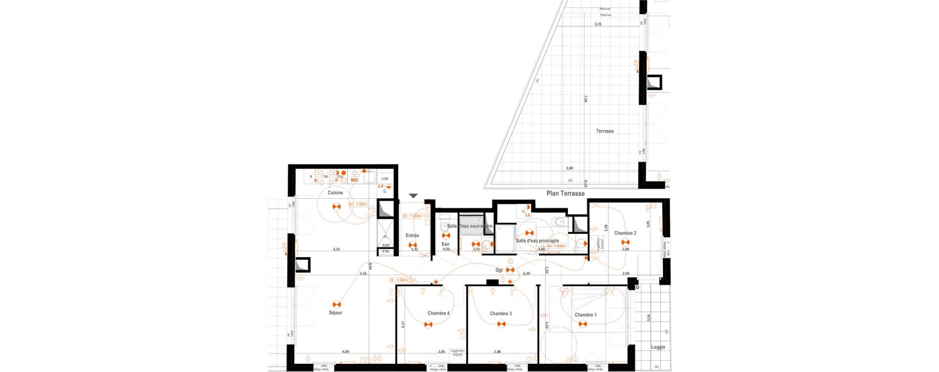 Appartement T5 de 92,39 m2 &agrave; Asni&egrave;res-Sur-Seine Pierre de coubertin