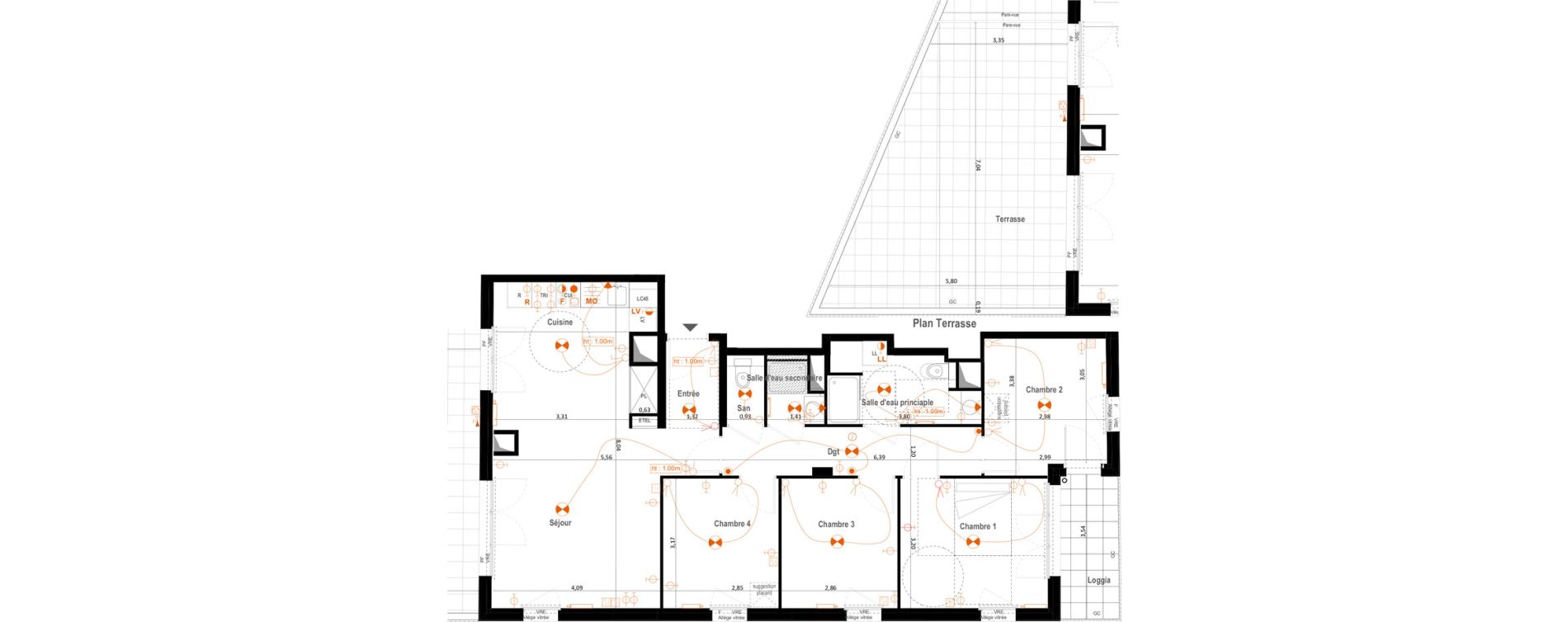 Appartement T5 de 92,30 m2 &agrave; Asni&egrave;res-Sur-Seine Pierre de coubertin