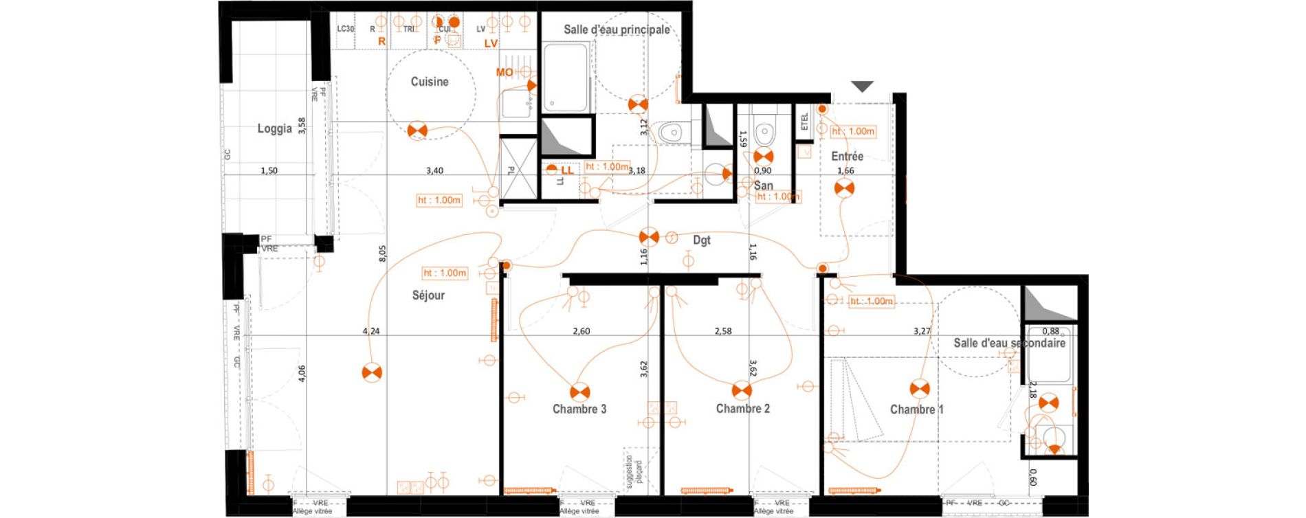 Appartement T4 de 81,62 m2 &agrave; Asni&egrave;res-Sur-Seine Pierre de coubertin