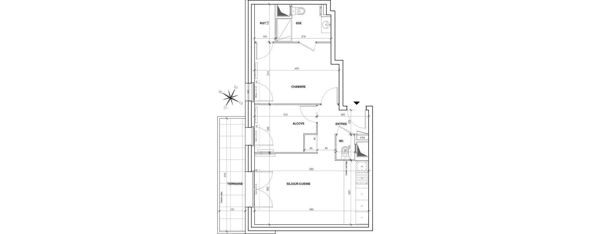 Appartement T2 de 52,88 m2 &agrave; Asni&egrave;res-Sur-Seine Gresillons - quartier de seine