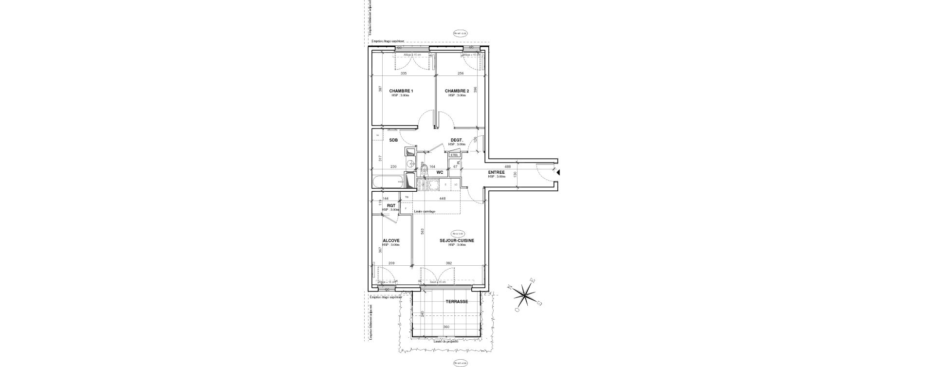 Appartement T3 de 74,54 m2 &agrave; Asni&egrave;res-Sur-Seine Gresillons - quartier de seine