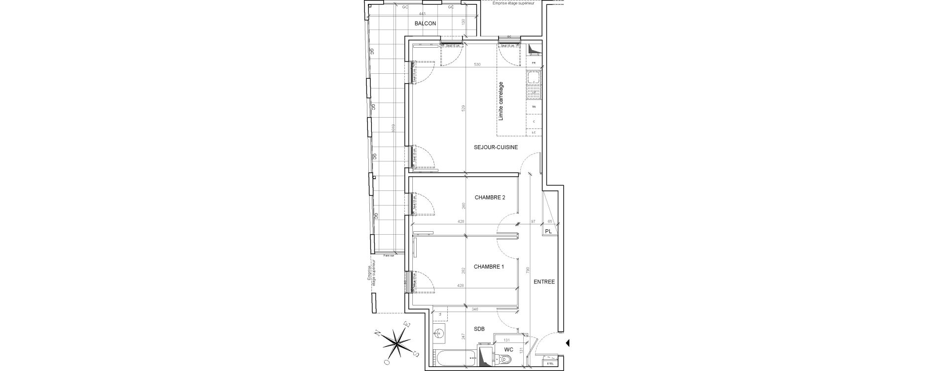 Appartement T3 de 70,00 m2 &agrave; Asni&egrave;res-Sur-Seine Gresillons - quartier de seine