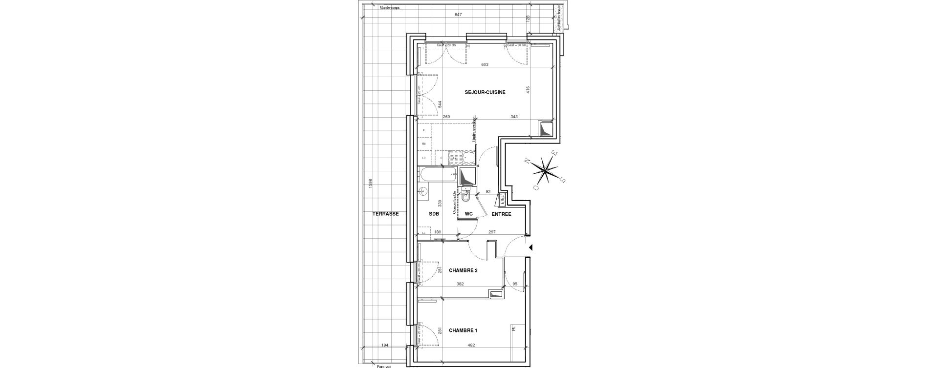 Appartement T3 de 67,16 m2 &agrave; Asni&egrave;res-Sur-Seine Gresillons - quartier de seine