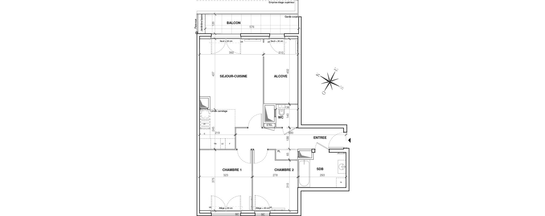 Appartement T3 de 71,32 m2 &agrave; Asni&egrave;res-Sur-Seine Gresillons - quartier de seine