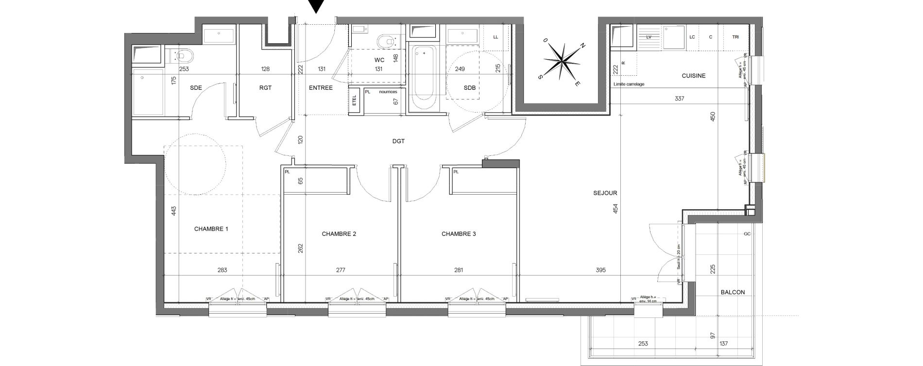 Appartement T4 de 84,18 m2 &agrave; Asni&egrave;res-Sur-Seine Seine ouest