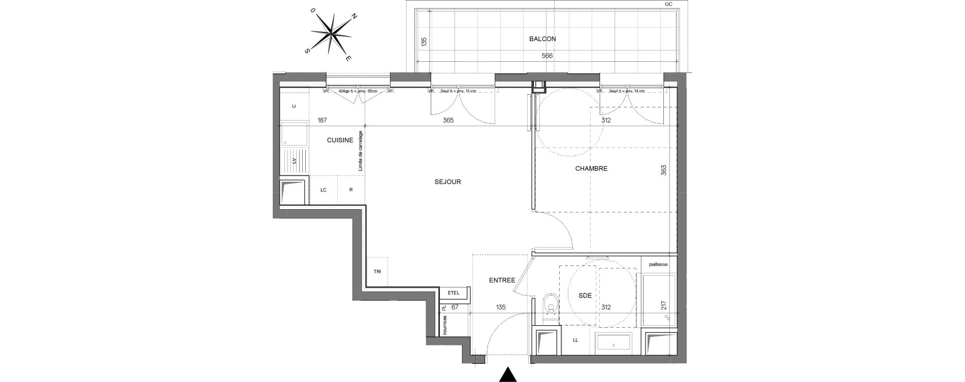 Appartement T2 de 40,06 m2 &agrave; Asni&egrave;res-Sur-Seine Seine ouest