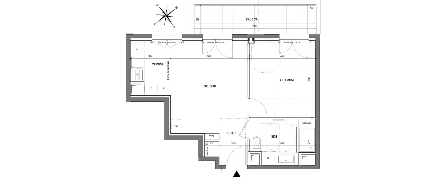 Appartement T2 de 40,06 m2 &agrave; Asni&egrave;res-Sur-Seine Seine ouest