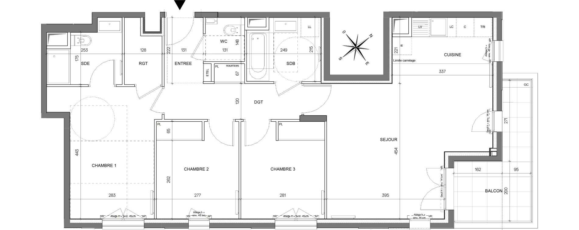 Appartement T4 de 84,18 m2 &agrave; Asni&egrave;res-Sur-Seine Seine ouest