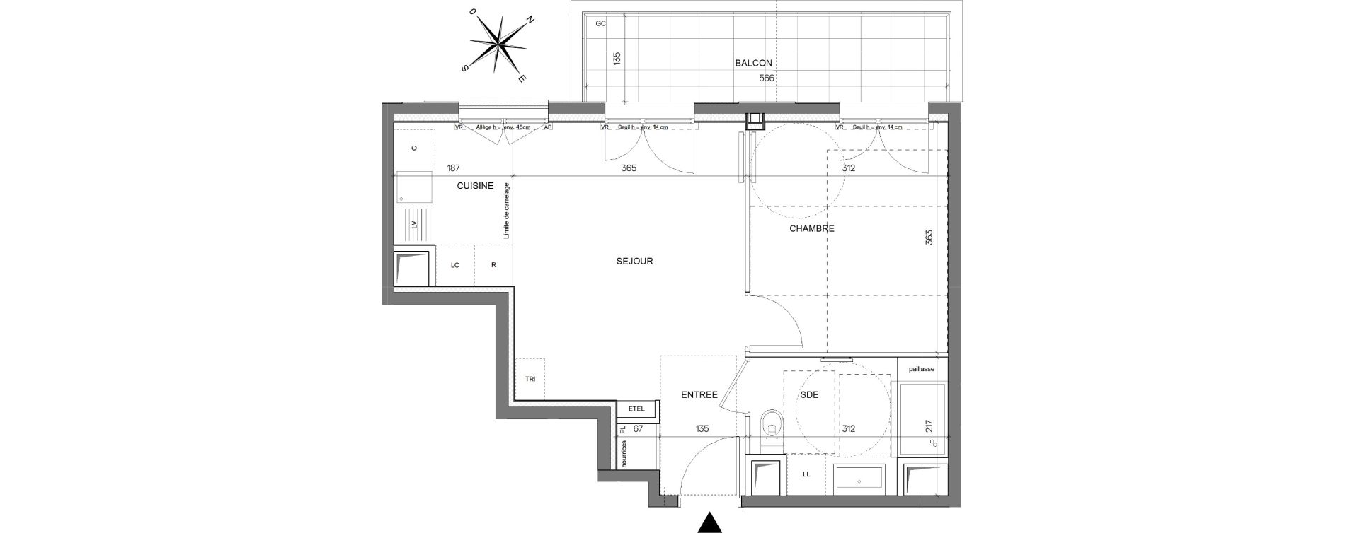 Appartement T2 de 40,07 m2 &agrave; Asni&egrave;res-Sur-Seine Seine ouest