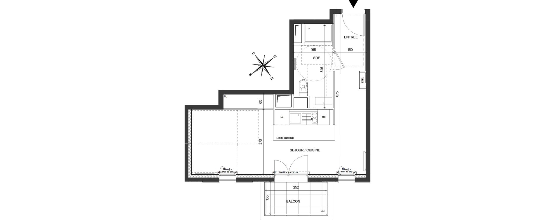 Appartement T1 de 31,12 m2 &agrave; Asni&egrave;res-Sur-Seine Seine ouest