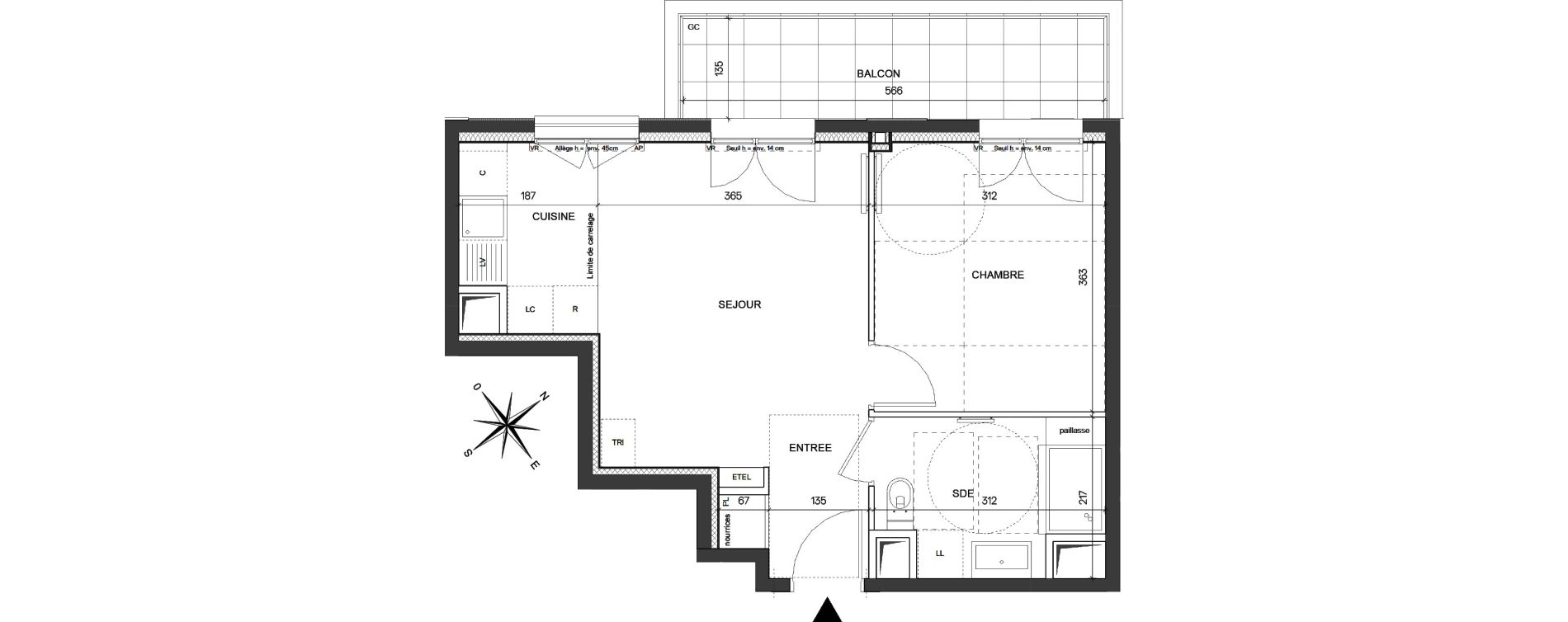 Appartement T2 de 40,01 m2 &agrave; Asni&egrave;res-Sur-Seine Seine ouest