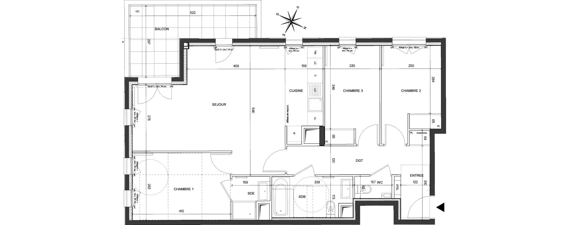 Appartement T4 de 82,27 m2 &agrave; Asni&egrave;res-Sur-Seine Seine ouest