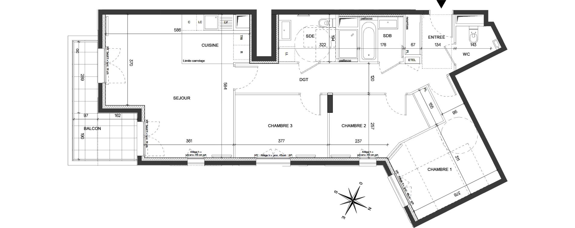 Appartement T4 de 85,38 m2 &agrave; Asni&egrave;res-Sur-Seine Seine ouest
