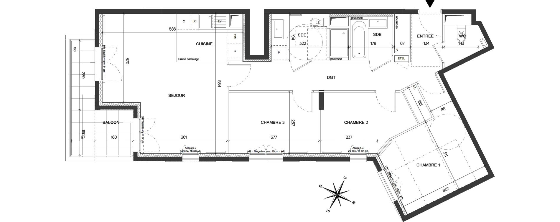 Appartement T4 de 85,38 m2 &agrave; Asni&egrave;res-Sur-Seine Seine ouest