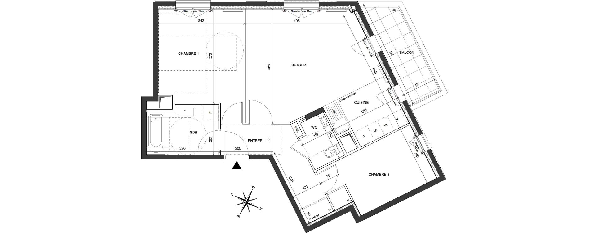 Appartement T3 de 63,26 m2 &agrave; Asni&egrave;res-Sur-Seine Seine ouest