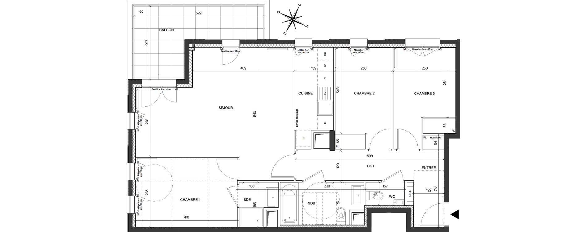 Appartement T4 de 82,27 m2 &agrave; Asni&egrave;res-Sur-Seine Seine ouest
