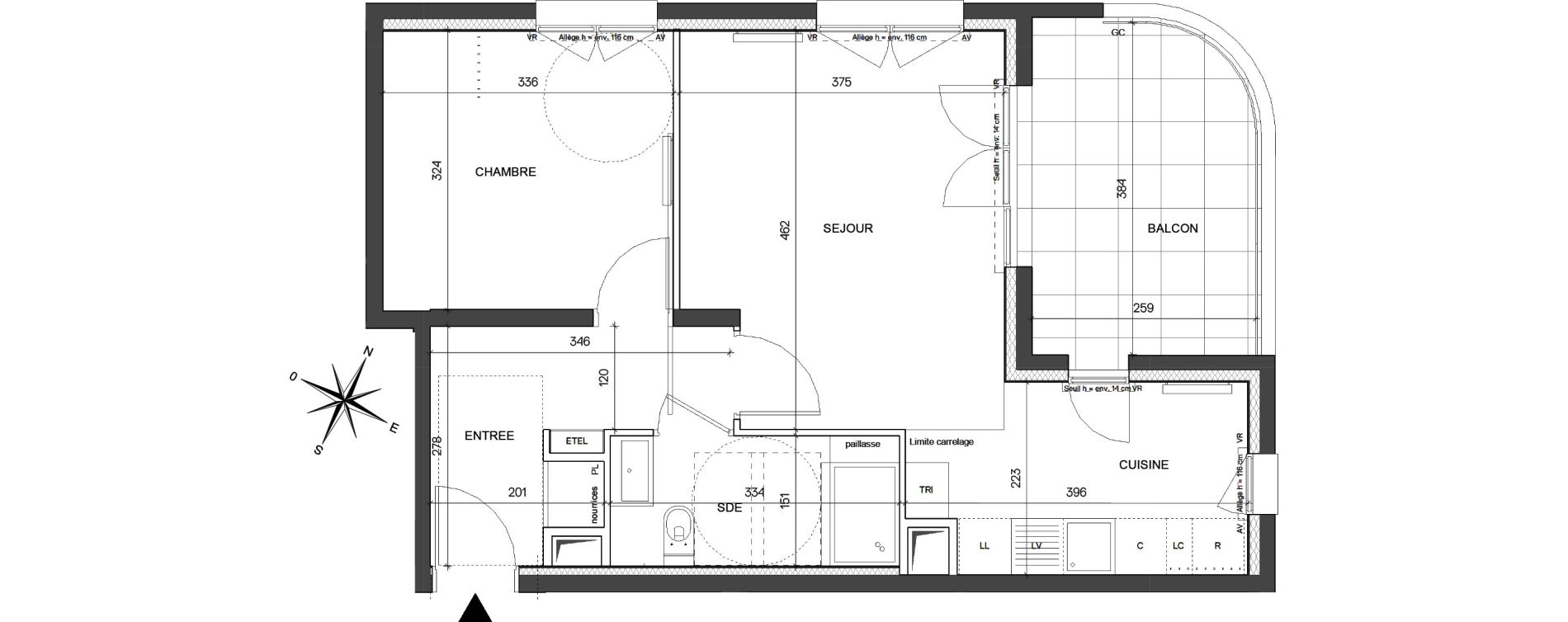 Appartement T2 de 46,83 m2 &agrave; Asni&egrave;res-Sur-Seine Seine ouest