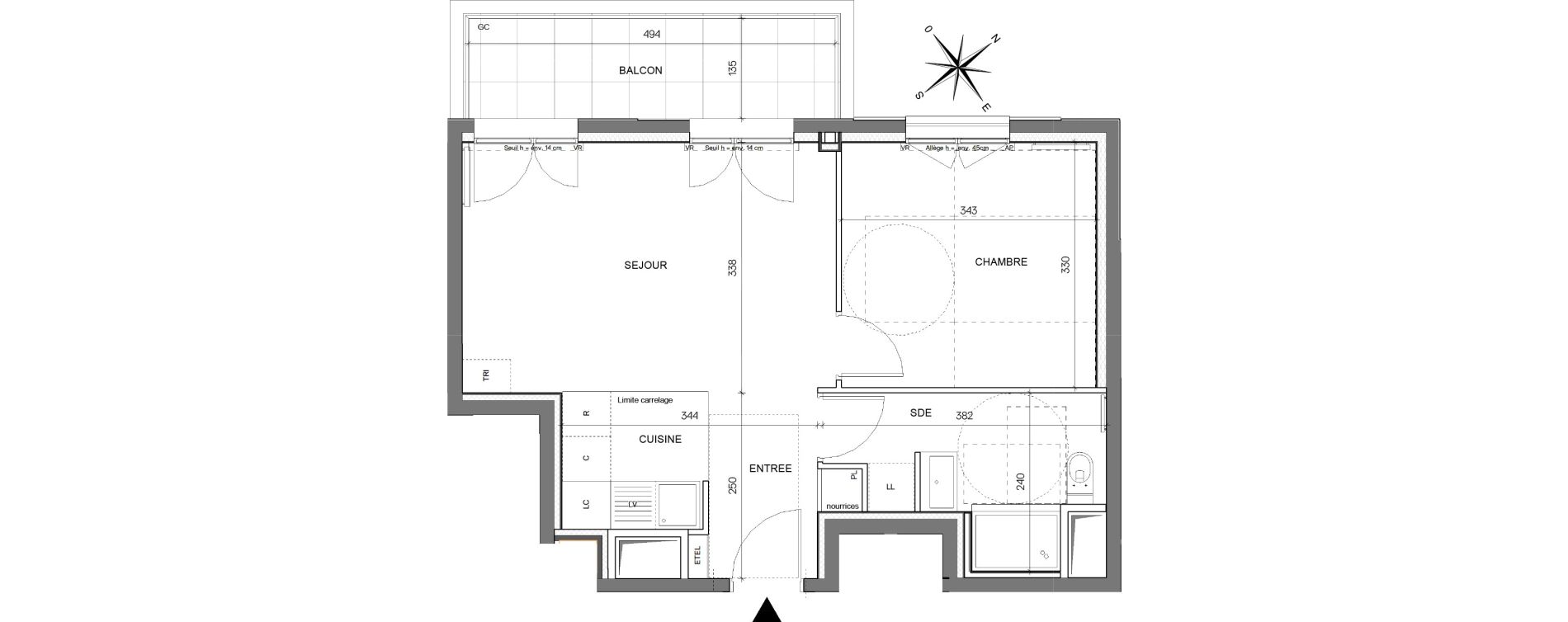 Appartement T2 de 42,42 m2 &agrave; Asni&egrave;res-Sur-Seine Seine ouest