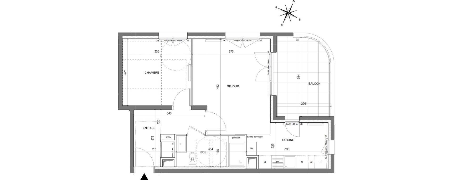 Appartement T2 de 47,14 m2 &agrave; Asni&egrave;res-Sur-Seine Seine ouest