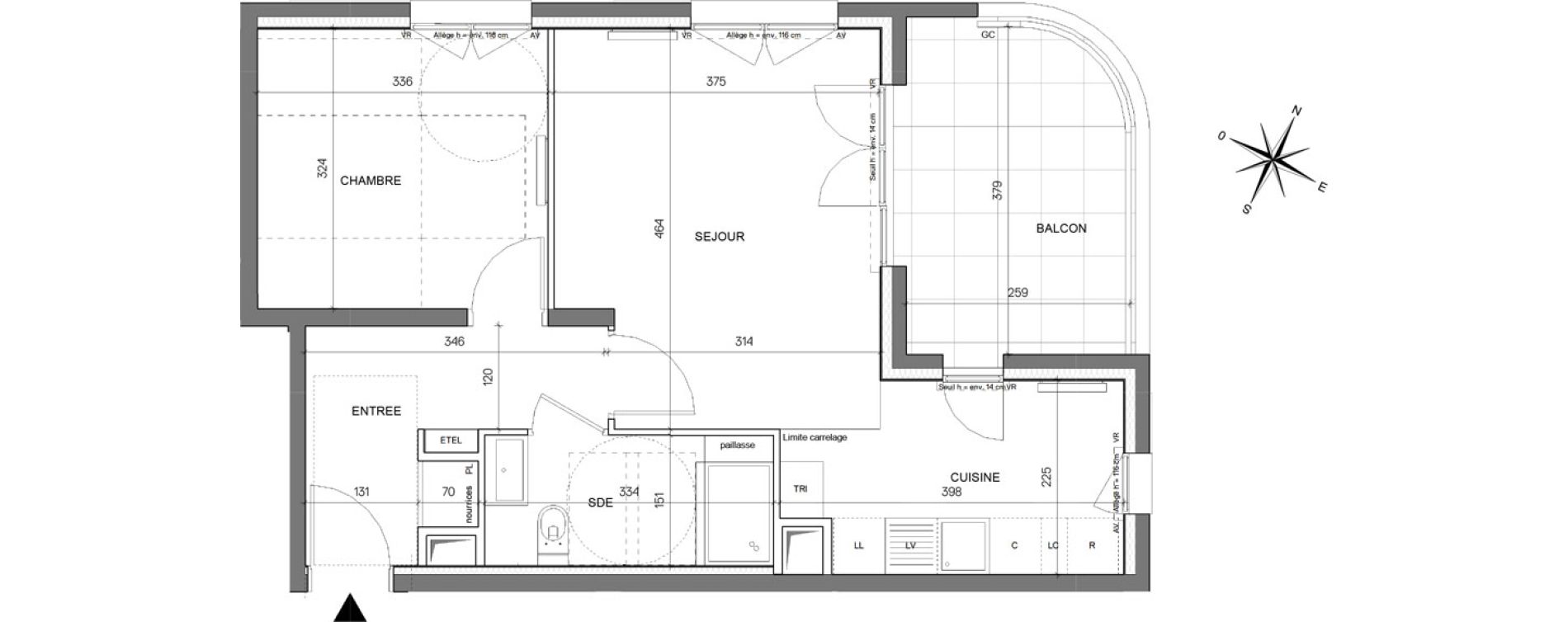 Appartement T2 de 47,14 m2 &agrave; Asni&egrave;res-Sur-Seine Seine ouest