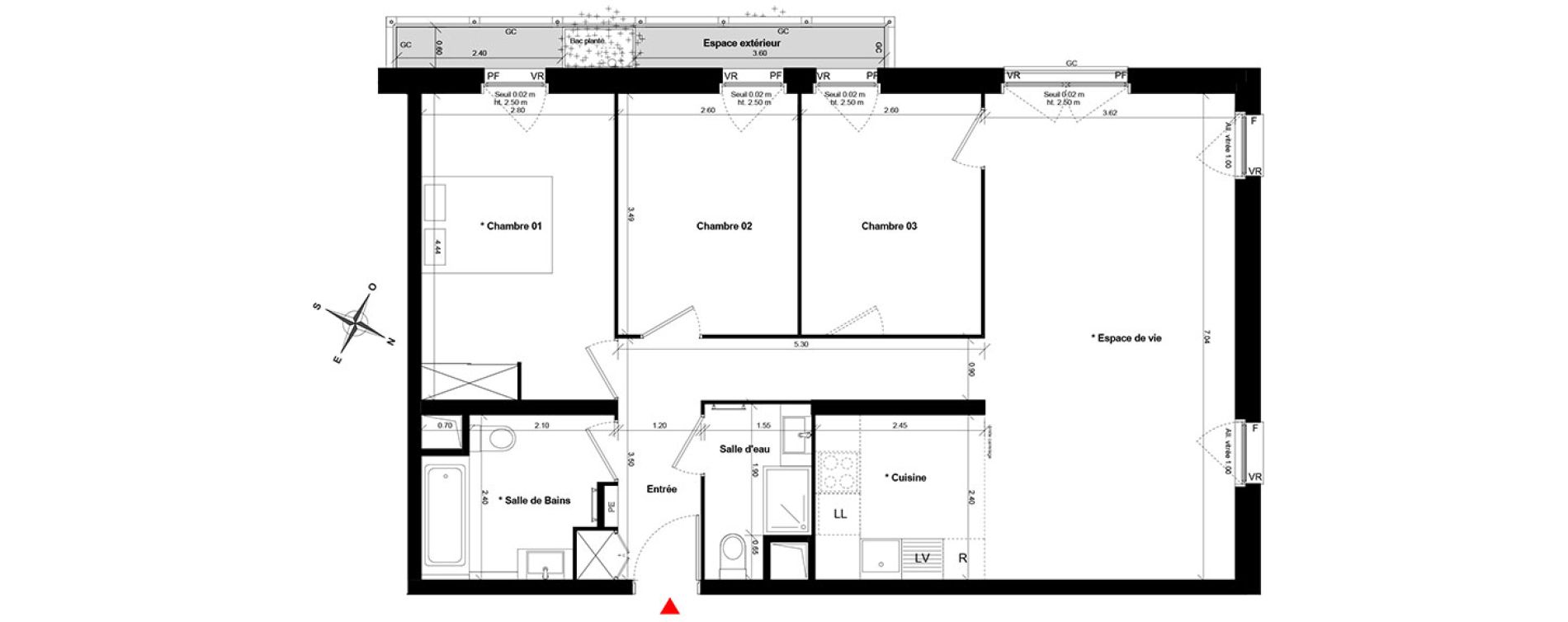 Appartement T4 de 79,41 m2 &agrave; Asni&egrave;res-Sur-Seine Gresillons - quartier de seine
