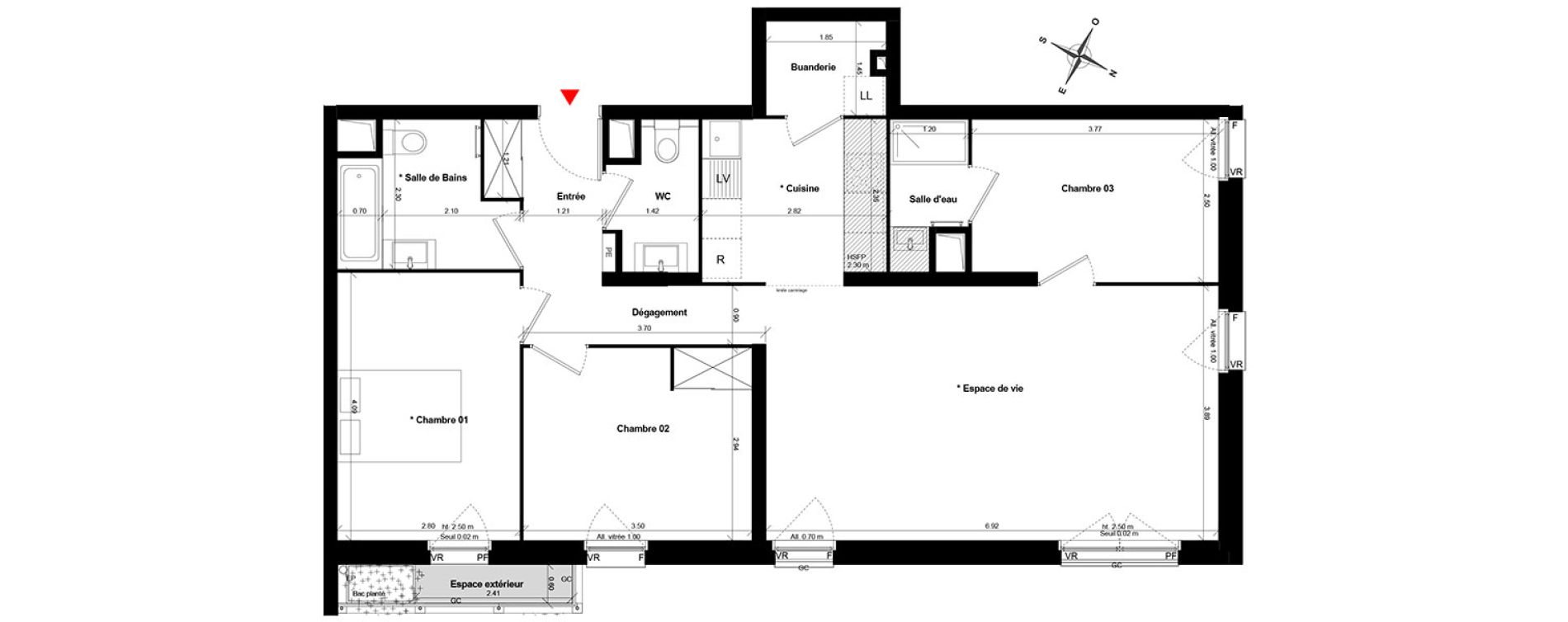 Appartement T4 de 85,23 m2 &agrave; Asni&egrave;res-Sur-Seine Gresillons - quartier de seine