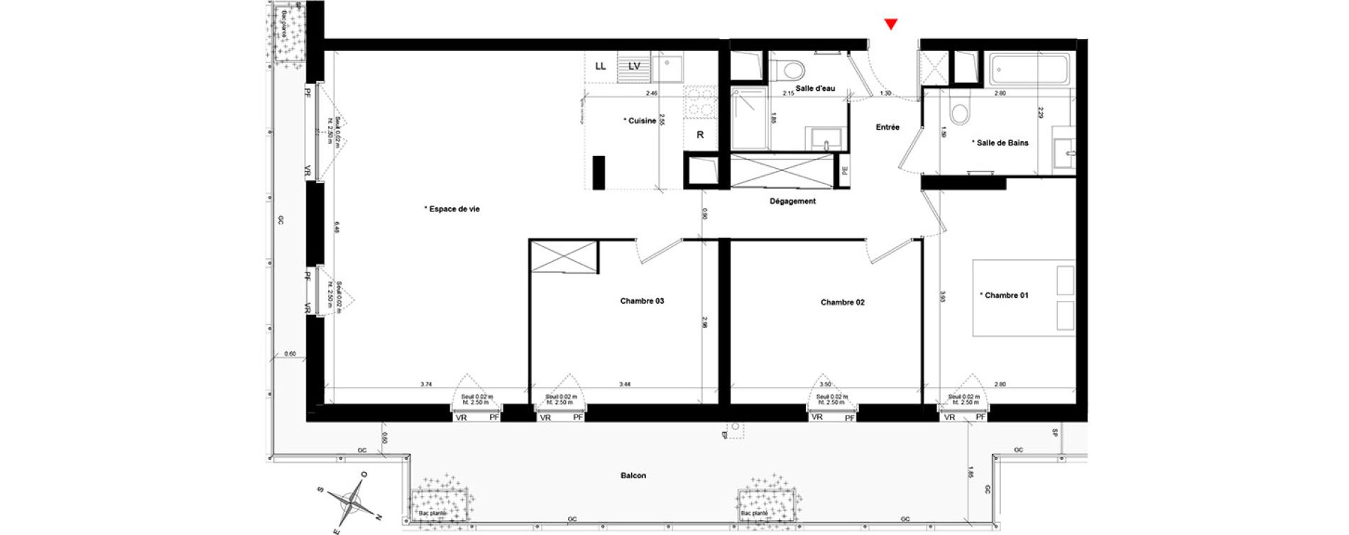 Appartement T4 de 85,01 m2 &agrave; Asni&egrave;res-Sur-Seine Gresillons - quartier de seine