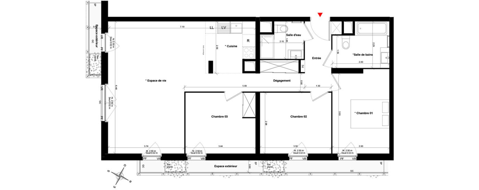 Appartement T4 de 85,01 m2 &agrave; Asni&egrave;res-Sur-Seine Gresillons - quartier de seine