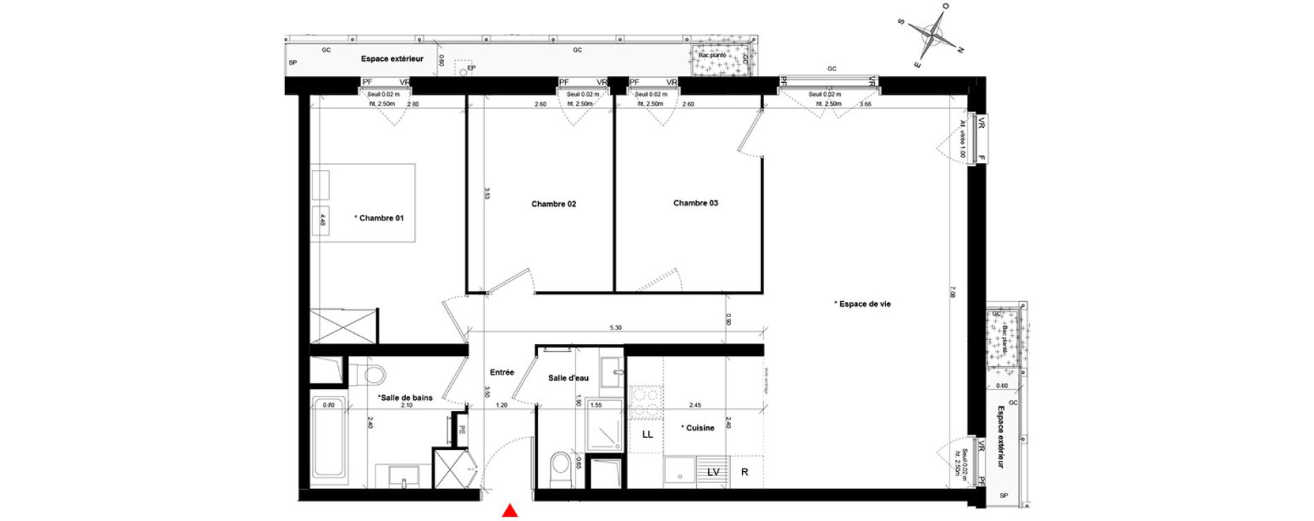 Appartement T4 de 80,16 m2 &agrave; Asni&egrave;res-Sur-Seine Gresillons - quartier de seine