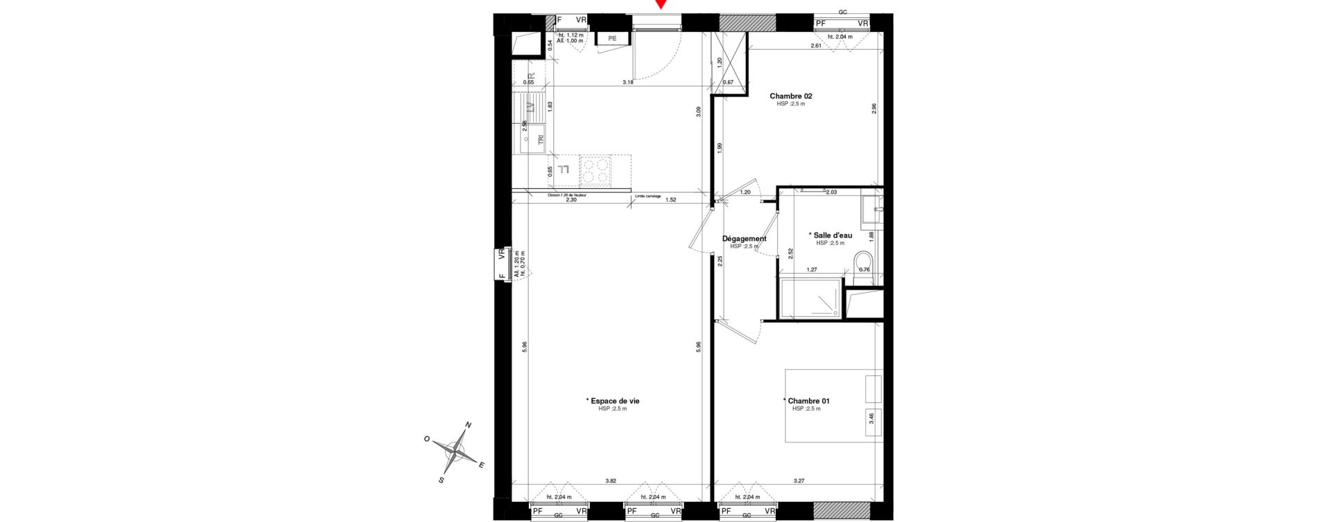 Appartement T3 de 62,50 m2 &agrave; Asni&egrave;res-Sur-Seine Gresillons - quartier de seine