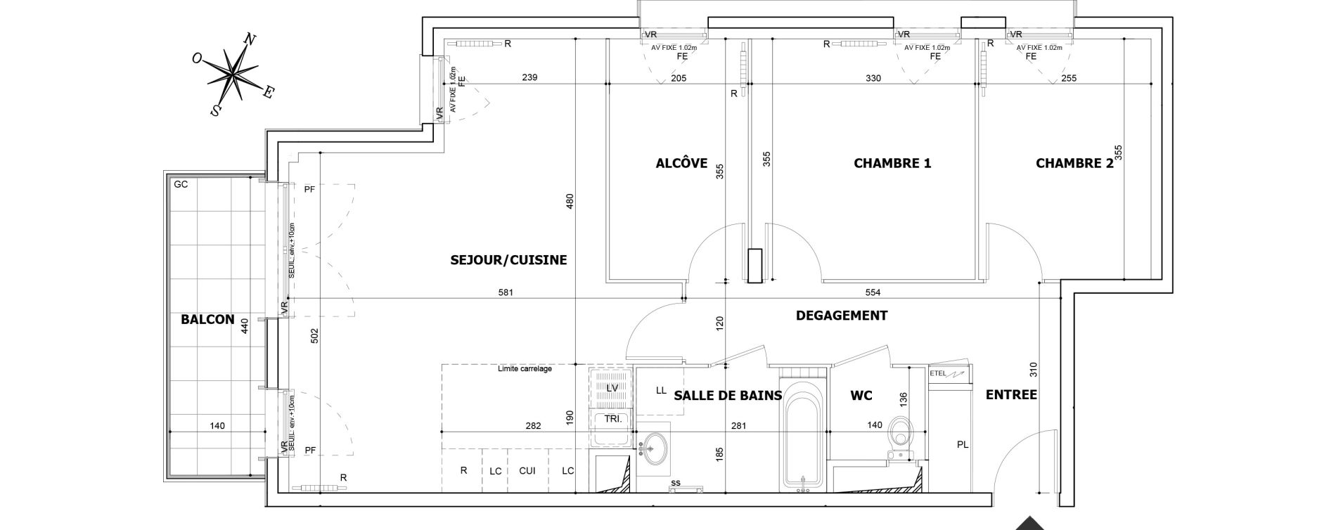 Appartement T3 de 74,36 m2 &agrave; Asni&egrave;res-Sur-Seine Seine ouest