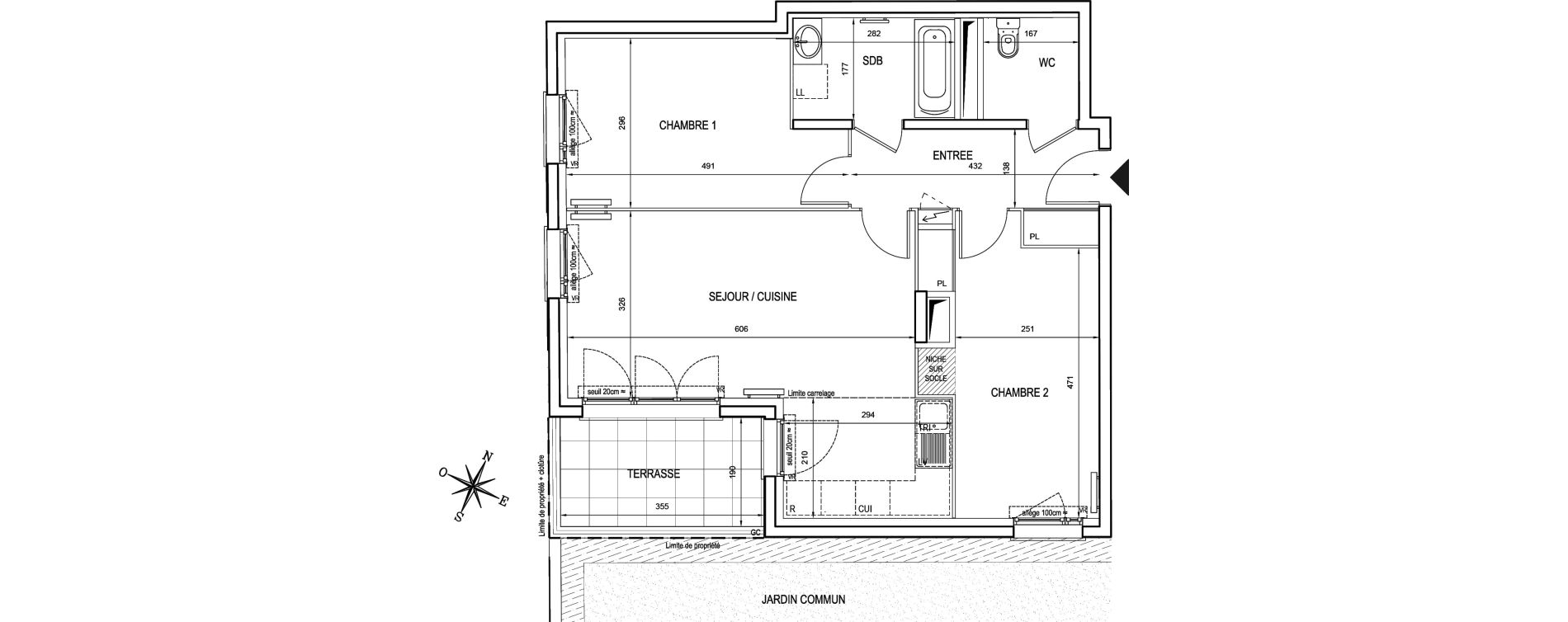 Appartement T3 de 67,49 m2 &agrave; Asni&egrave;res-Sur-Seine Seine ouest