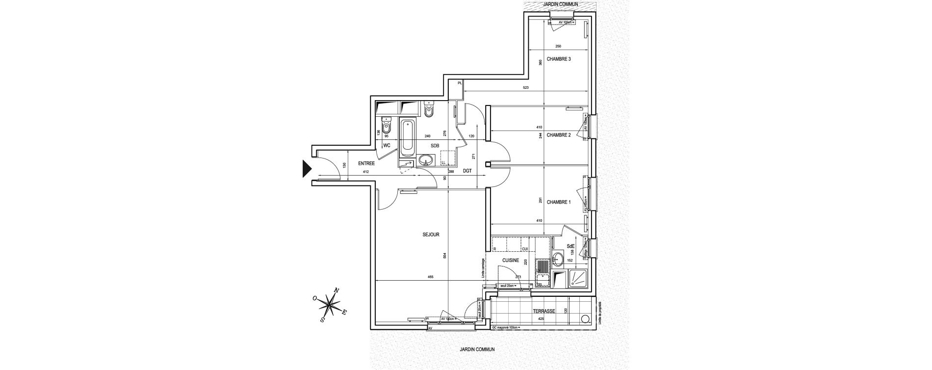 Appartement T4 de 86,85 m2 &agrave; Asni&egrave;res-Sur-Seine Seine ouest