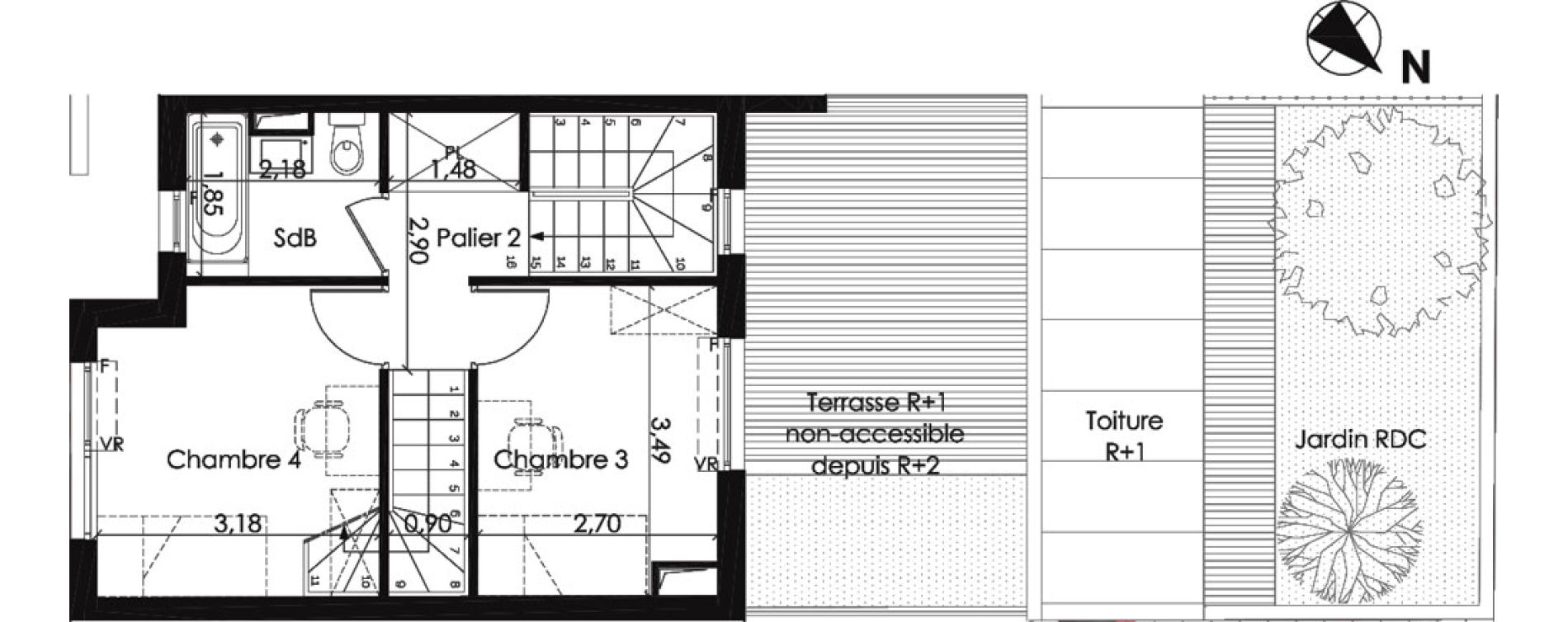 Appartement T5 de 101,71 m2 &agrave; Asni&egrave;res-Sur-Seine Gresillons - quartier de seine