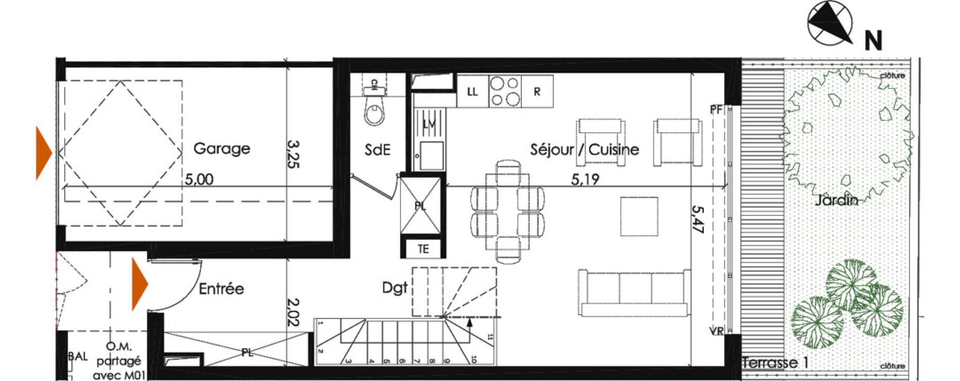 Appartement T5 de 103,21 m2 &agrave; Asni&egrave;res-Sur-Seine Gresillons - quartier de seine