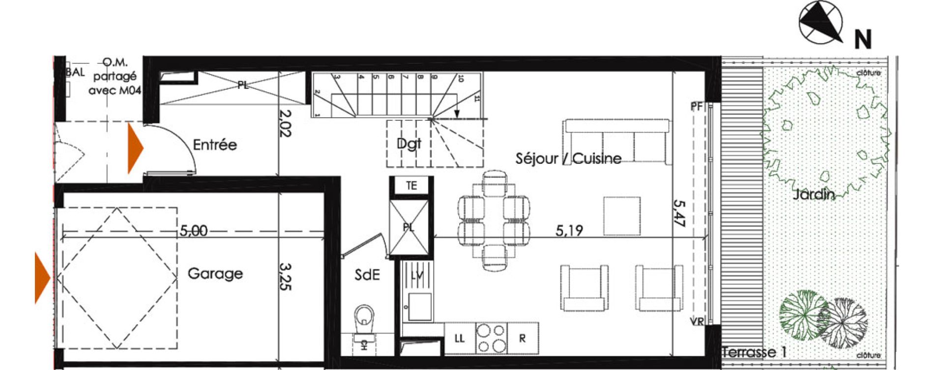 Appartement T5 de 103,04 m2 &agrave; Asni&egrave;res-Sur-Seine Gresillons - quartier de seine