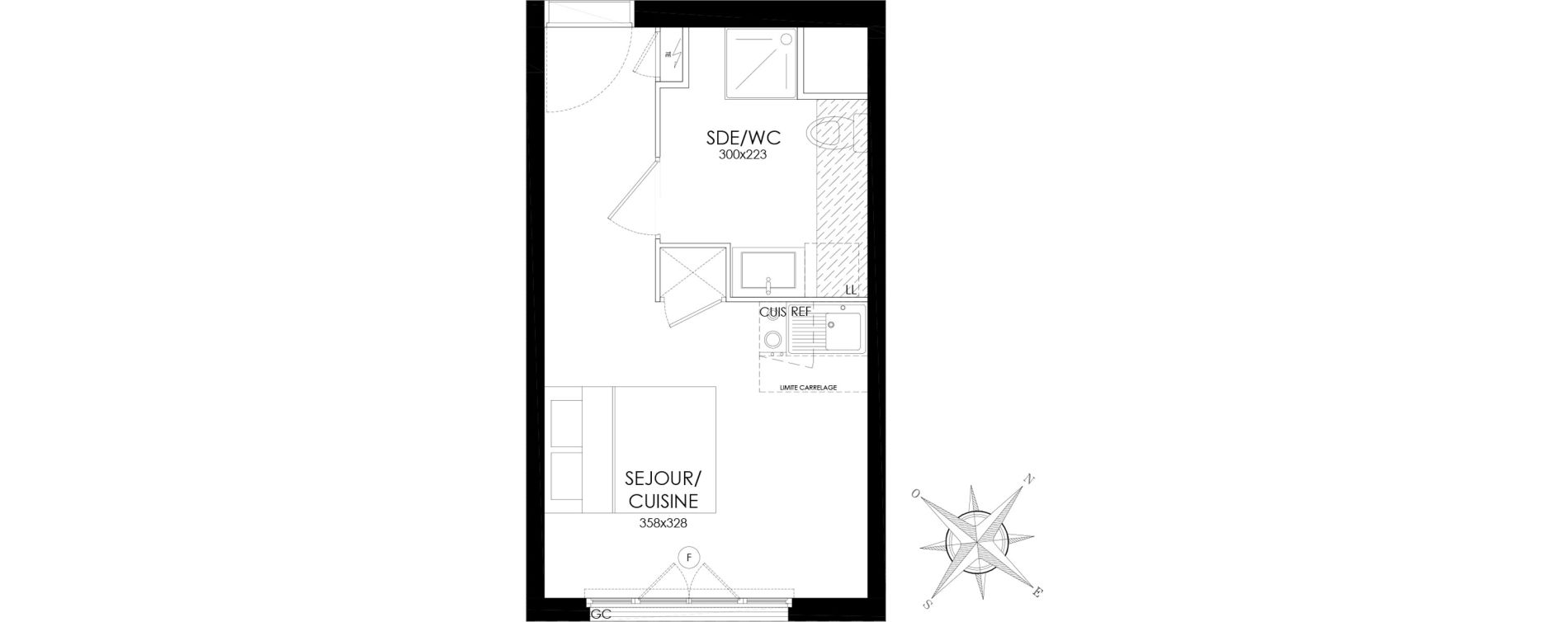 Appartement T1 de 21,60 m2 &agrave; Asni&egrave;res-Sur-Seine L'alma