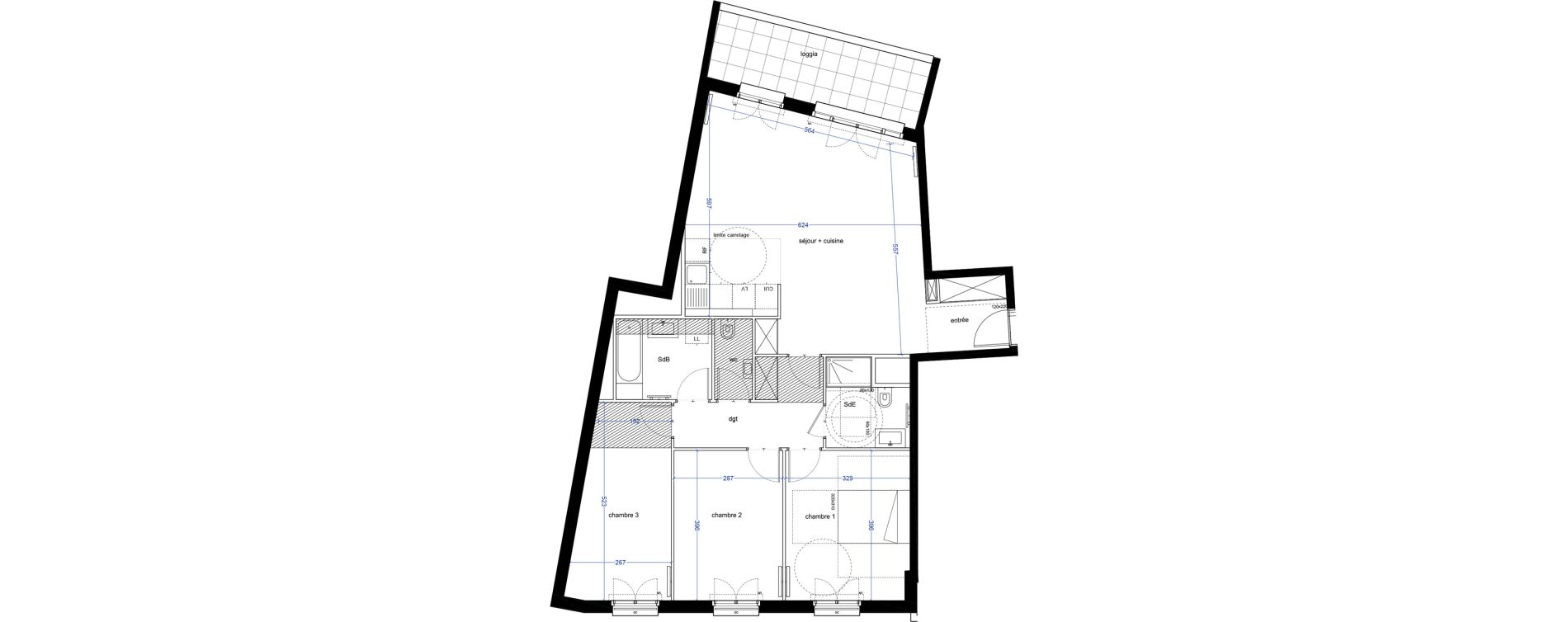 Appartement T4 de 96,10 m2 &agrave; Asni&egrave;res-Sur-Seine Centre