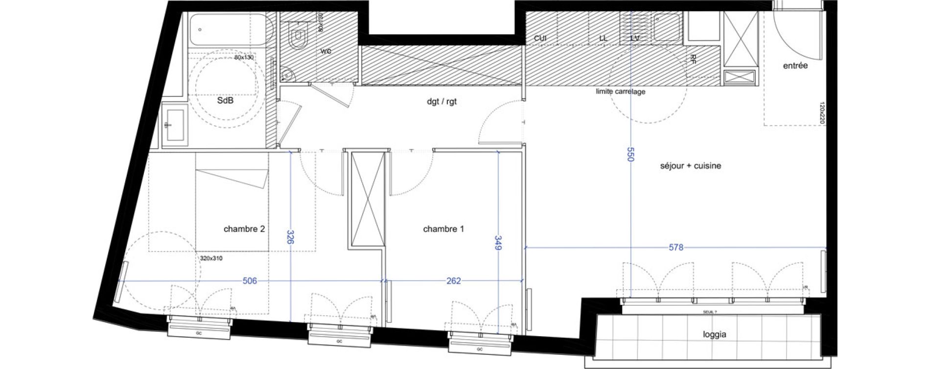 Appartement T3 de 71,00 m2 &agrave; Asni&egrave;res-Sur-Seine Centre