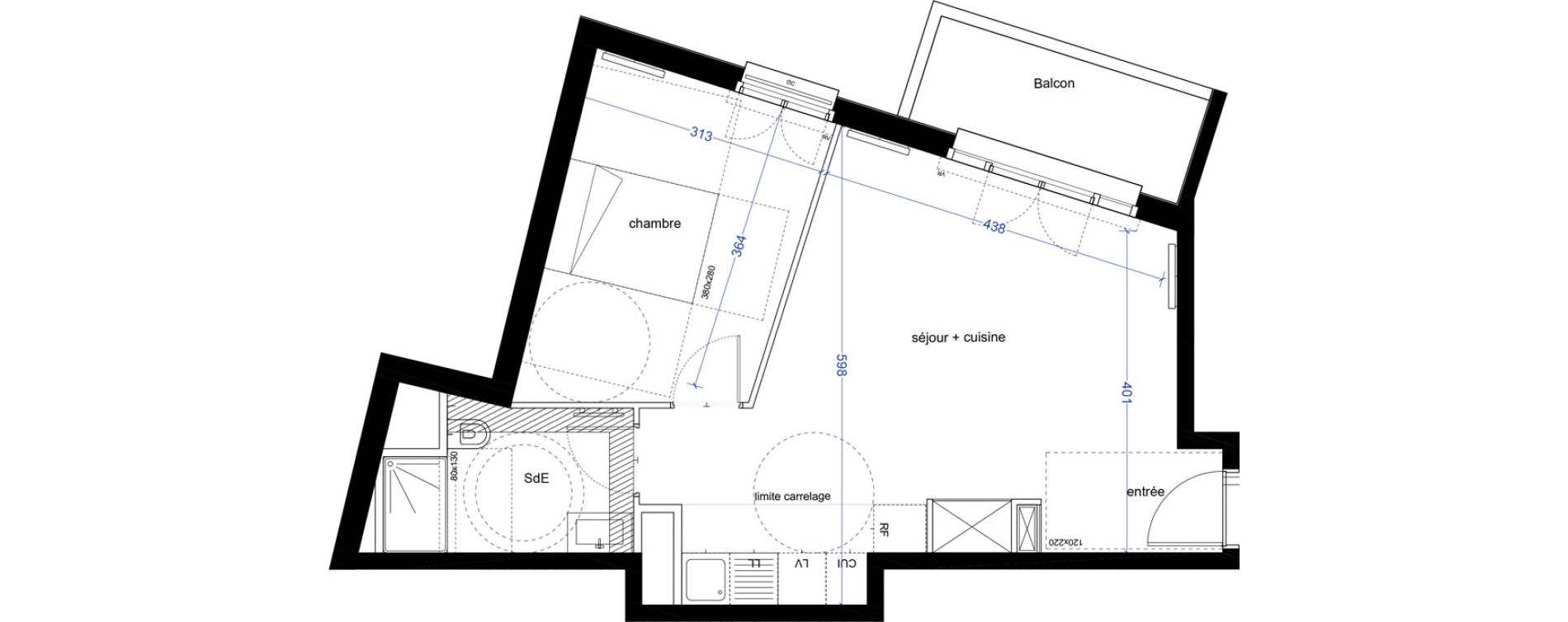 Appartement T2 de 45,05 m2 &agrave; Asni&egrave;res-Sur-Seine Centre