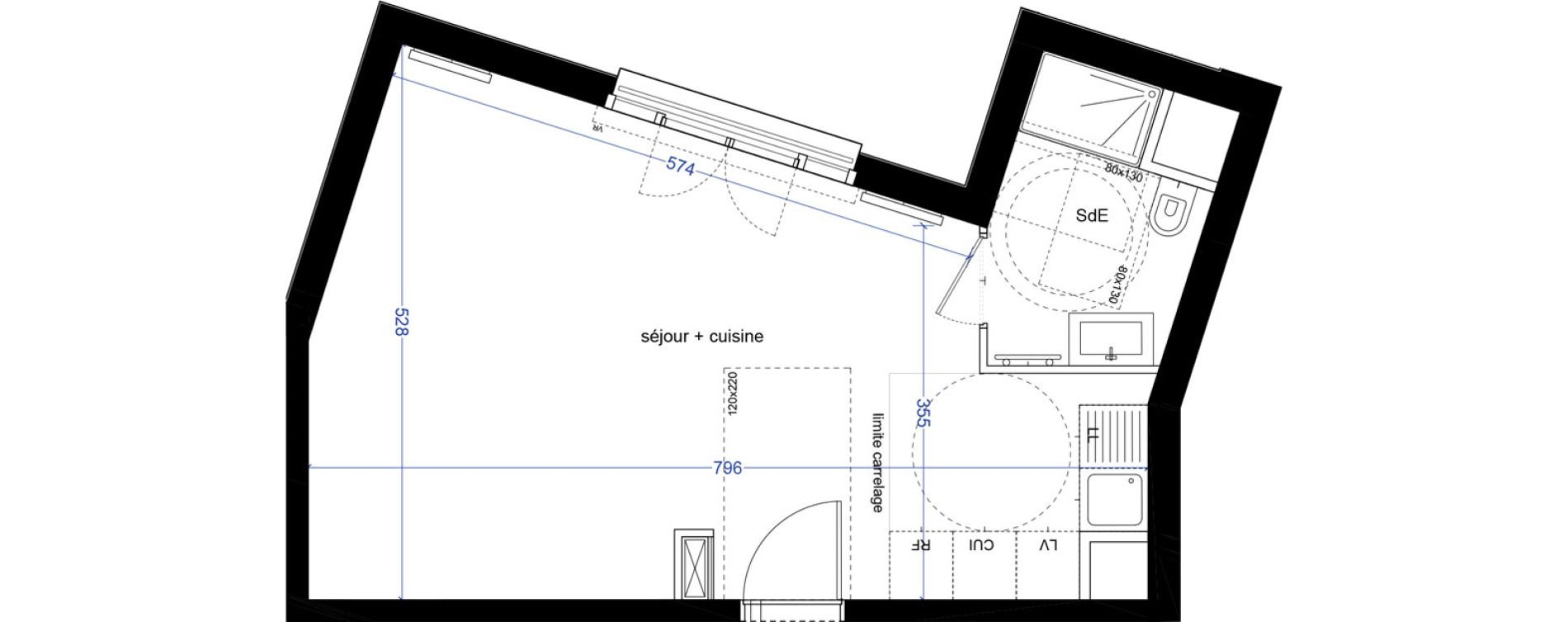 Appartement T1 de 35,00 m2 &agrave; Asni&egrave;res-Sur-Seine Centre