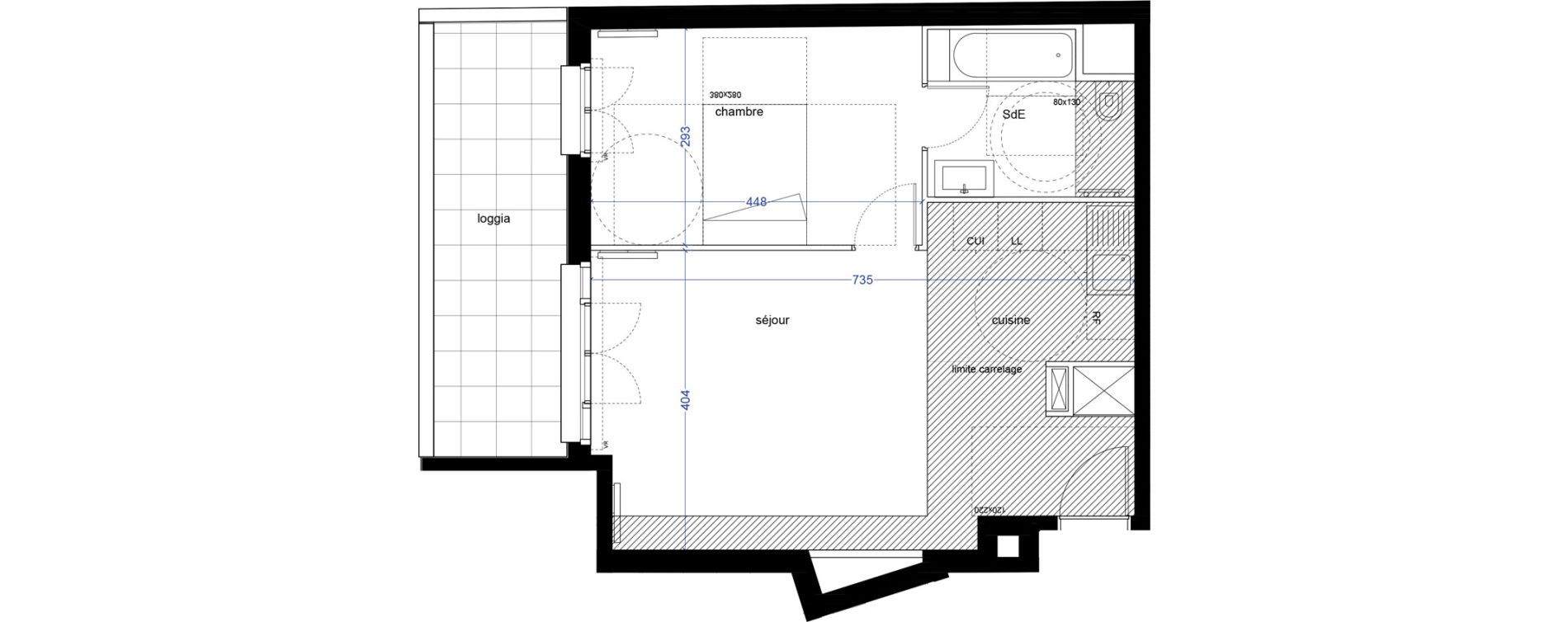 Appartement T2 de 48,65 m2 &agrave; Asni&egrave;res-Sur-Seine Centre