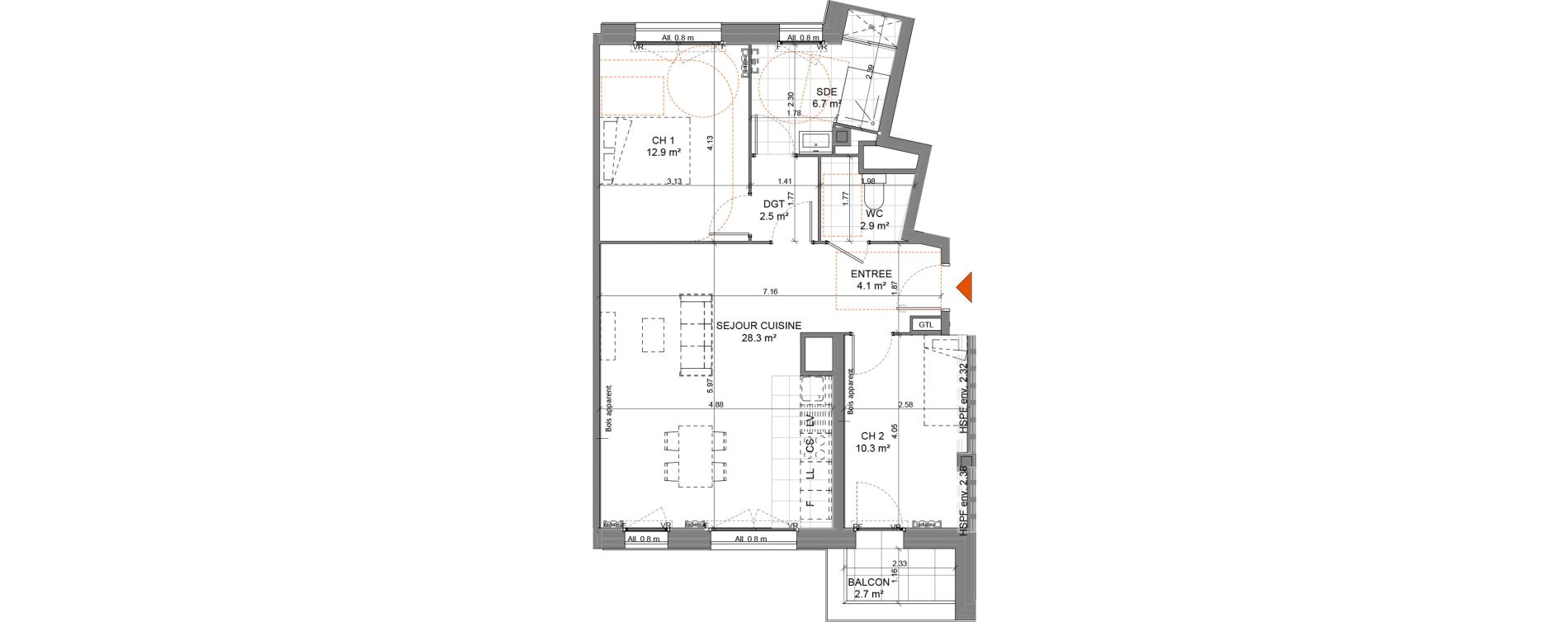 Appartement T3 de 67,70 m2 &agrave; Bagneux Victor hugo