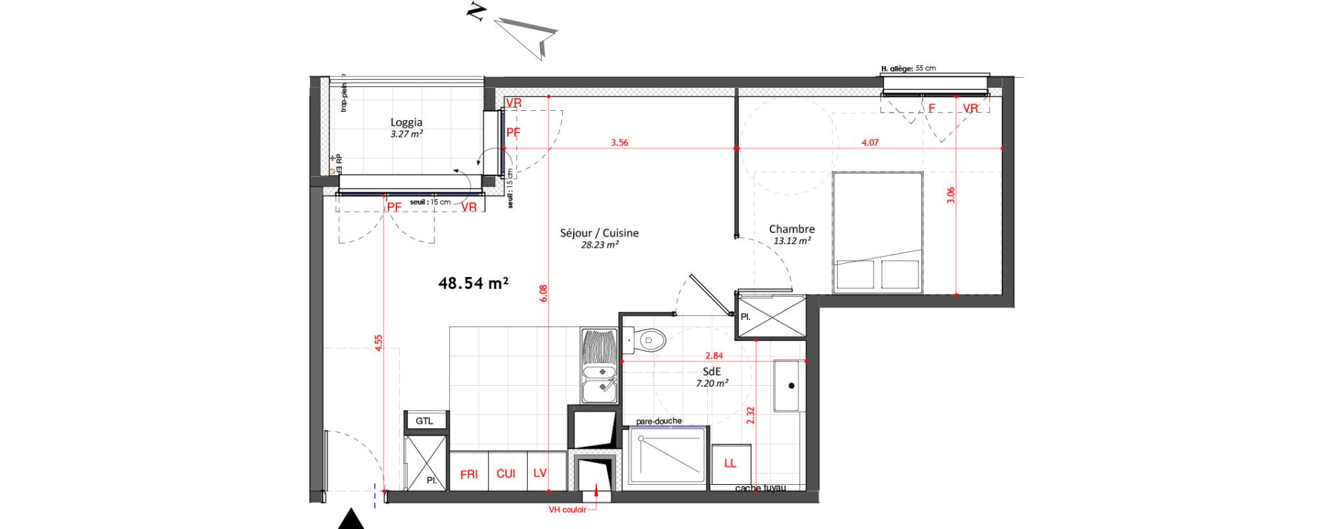 Appartement T2 de 48,54 m2 &agrave; Bagneux Les meuniers