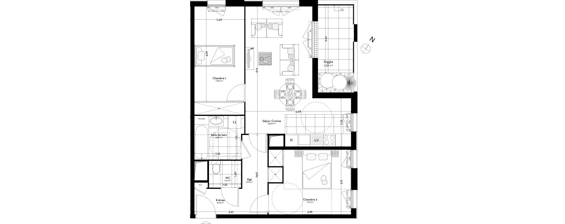 Appartement T3 de 64,31 m2 &agrave; Bagneux Bagneux victor hugo