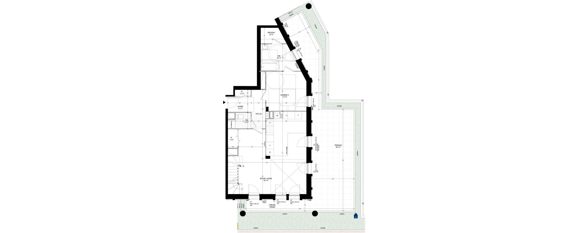 Duplex T5 de 129,70 m2 &agrave; Bagneux Sud mathurins