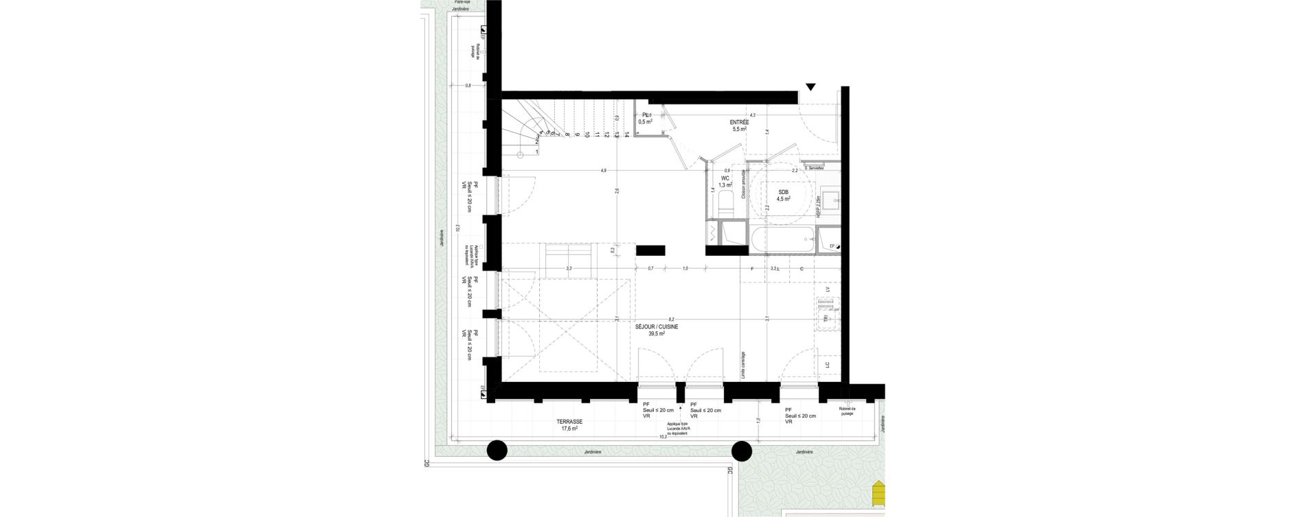 Duplex T4 de 93,40 m2 &agrave; Bagneux Sud mathurins