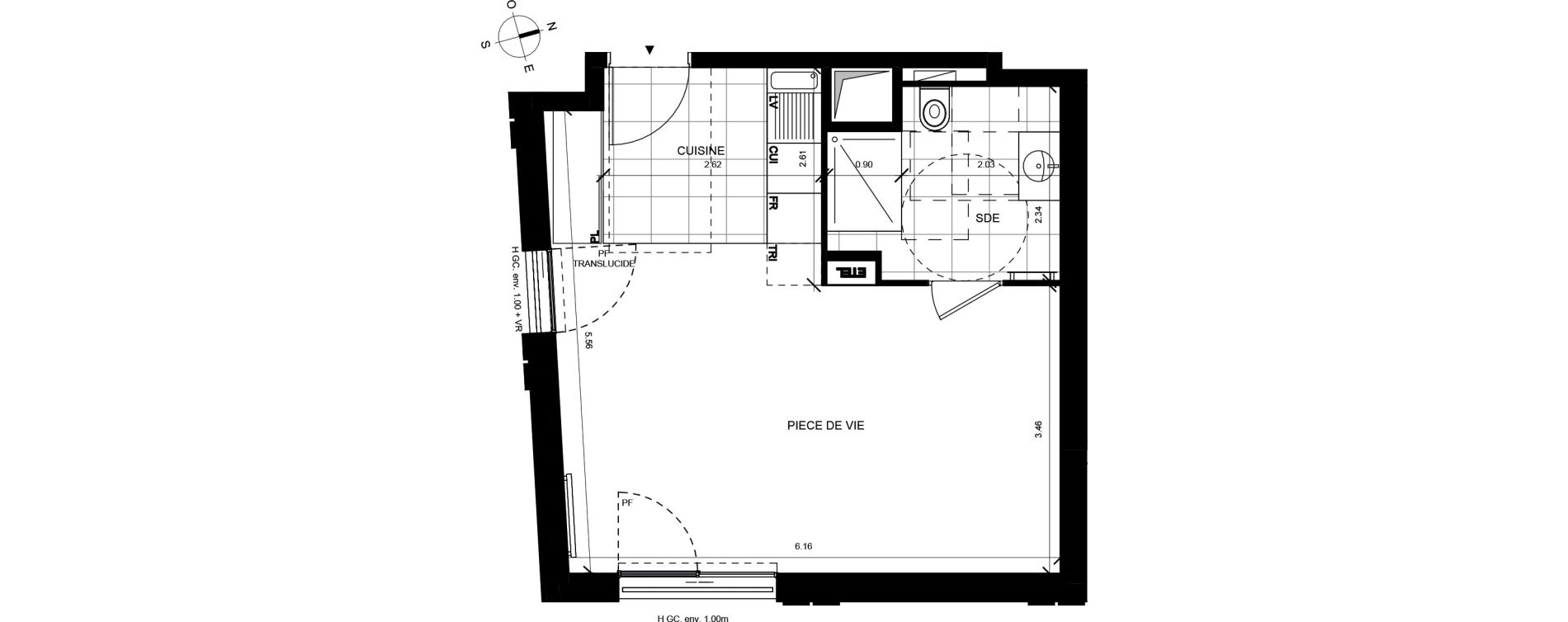 Appartement T1 de 34,78 m2 &agrave; Bagneux Victor hugo