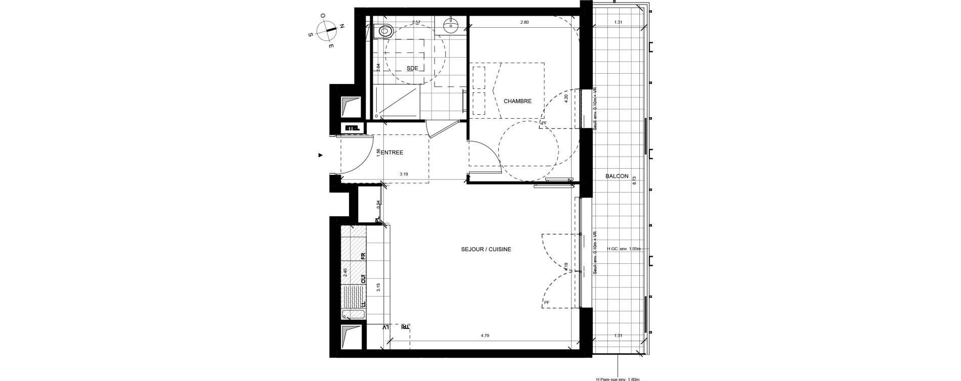 Appartement T2 de 47,19 m2 &agrave; Bagneux Victor hugo